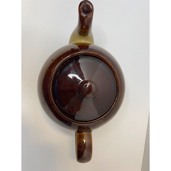 Brown, Taupe, & Tan Earthenware Teapot, Collectible, Kitchenware - Picture 4 of 7